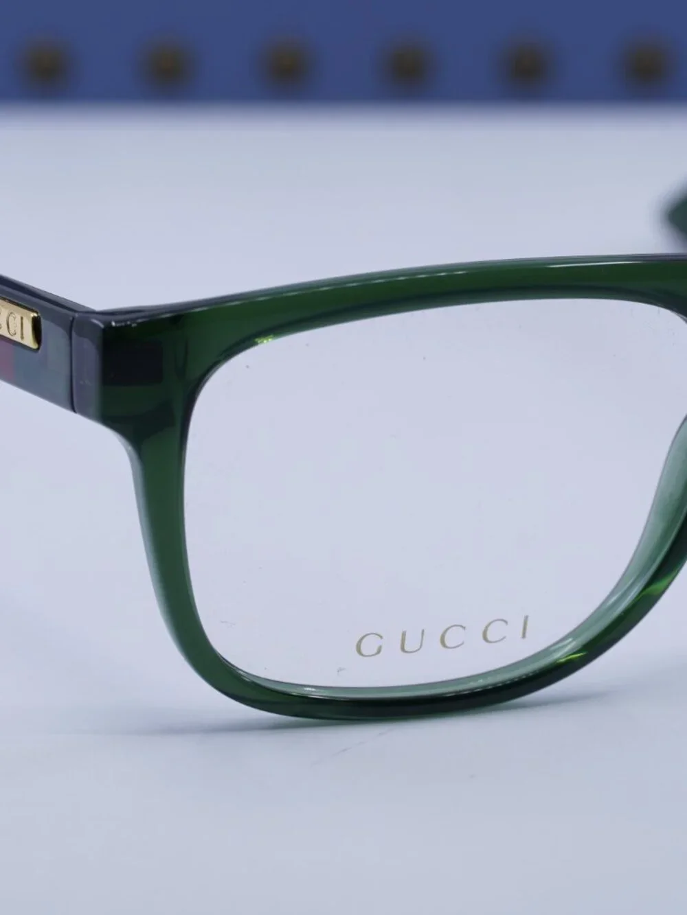Gucci GG1117O 005 Square Eyeglasses - Transparent Green 56mm